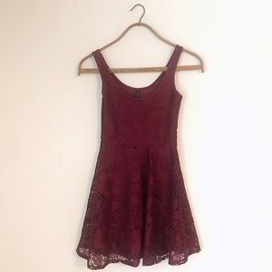 NWT Aeropostale lace maroon mini dress